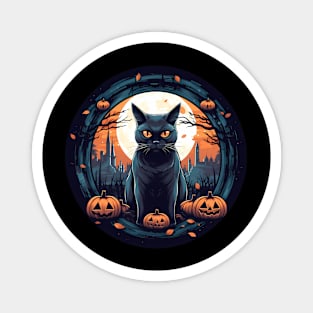 American Shorthair Black Cat Halloween, Cat Lover Magnet